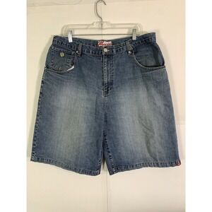 Vintage Mecca Jean Shorts Mens 38x11 Blue Denim Skater Baggy 14.5" Wide Leg Y2K